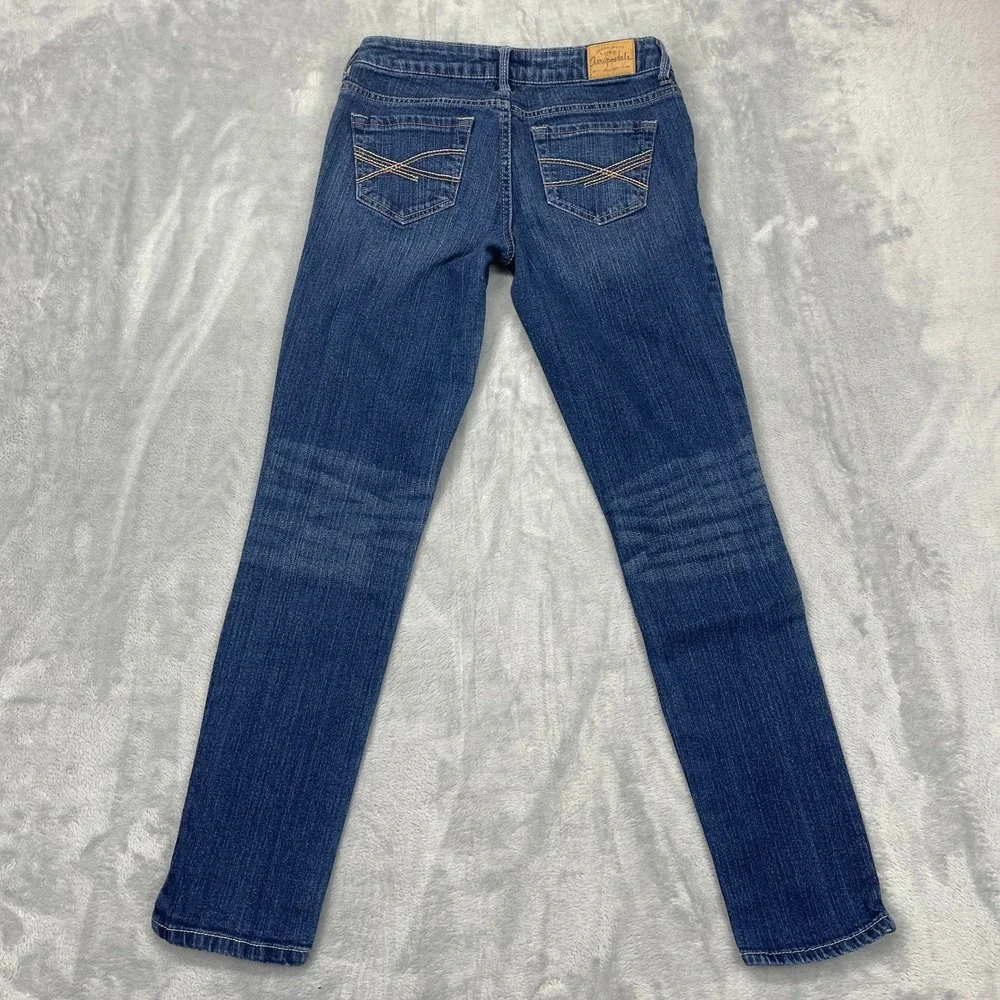 Aeropostale Ashley Ultra Skinny Jeans Womens 1/2‎ Blue Denim Stretch Low Rise